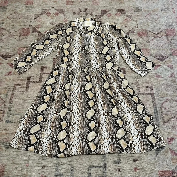 Maeve by Anthropologie Juno Snake Print Dress size XS Extra Small - Picture 11 of 16
